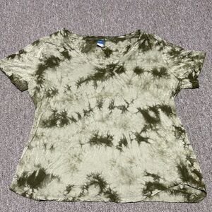Old Navy Green Tie-Dye Short Sleeve Top